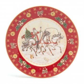 ТАРЕЛКА ОБЕДЕННАЯ LEFARD "ТРОЙКА" 20,5 СМ КРАСНАЯ (КОР=18ШТ.)
