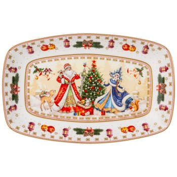 БЛЮДО LEFARD "ДЕД МОРОЗ И СНЕГУРОЧКА" ПРЯМОУГ. 25*16*3 СМ (КОР=12ШТ.)