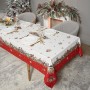 СКАТЕРТЬ "МОРОЗКО.СНЕГИРИ" 140Х300СМ ,КРАСНЫЙ, 100% ХЛОПОК,ТВИЛ ПРОПИТКА