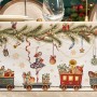 СКАТЕРТЬ "ЩЕЛКУНЧИК" 140Х300СМ БЕЖЕВЫЙ ,100%ХЛОПОК ,ТВИЛ