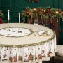 СКАТЕРТЬ КРУГЛАЯ  "ЩЕЛКУНЧИК" ,220СМ БЕЖЕВЫЙ 100% ХЛОПОК , ТВИЛ