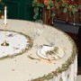 СКАТЕРТЬ КРУГЛАЯ  "ЩЕЛКУНЧИК" ,220СМ БЕЖЕВЫЙ 100% ХЛОПОК , ТВИЛ