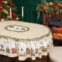 СКАТЕРТЬ  ОВАЛЬНАЯ  "ЩЕЛКУНЧИК" ,140Х180СМ ,БЕЖЕВЫЙ, 100% ХЛОПОК ,ТВИЛ