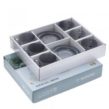 Набор из 6-ти чашек с блюдцами, 155 мл, L12,5 W12,5 H6,5 см