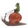 Фигурка декоративная "Лягушка на улитке", L14 W6,5 H12,5 см
