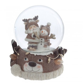 Фигурка декоративная "Дед Мороз" в стекл шаре (ключ,муз), L9,5 W9 H14 см